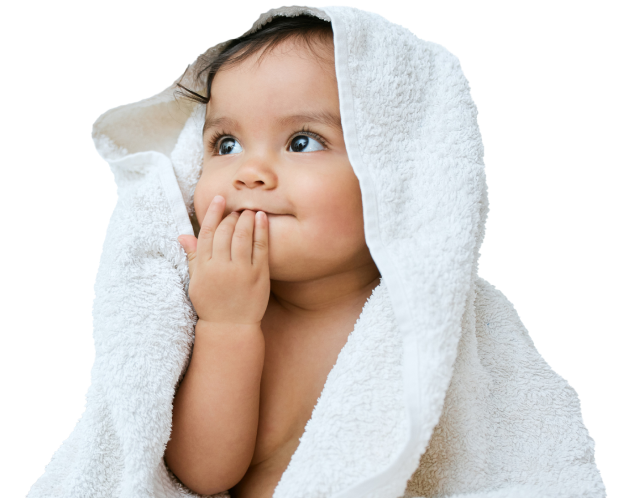 baby with towel
