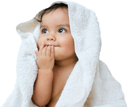 Baby with towel