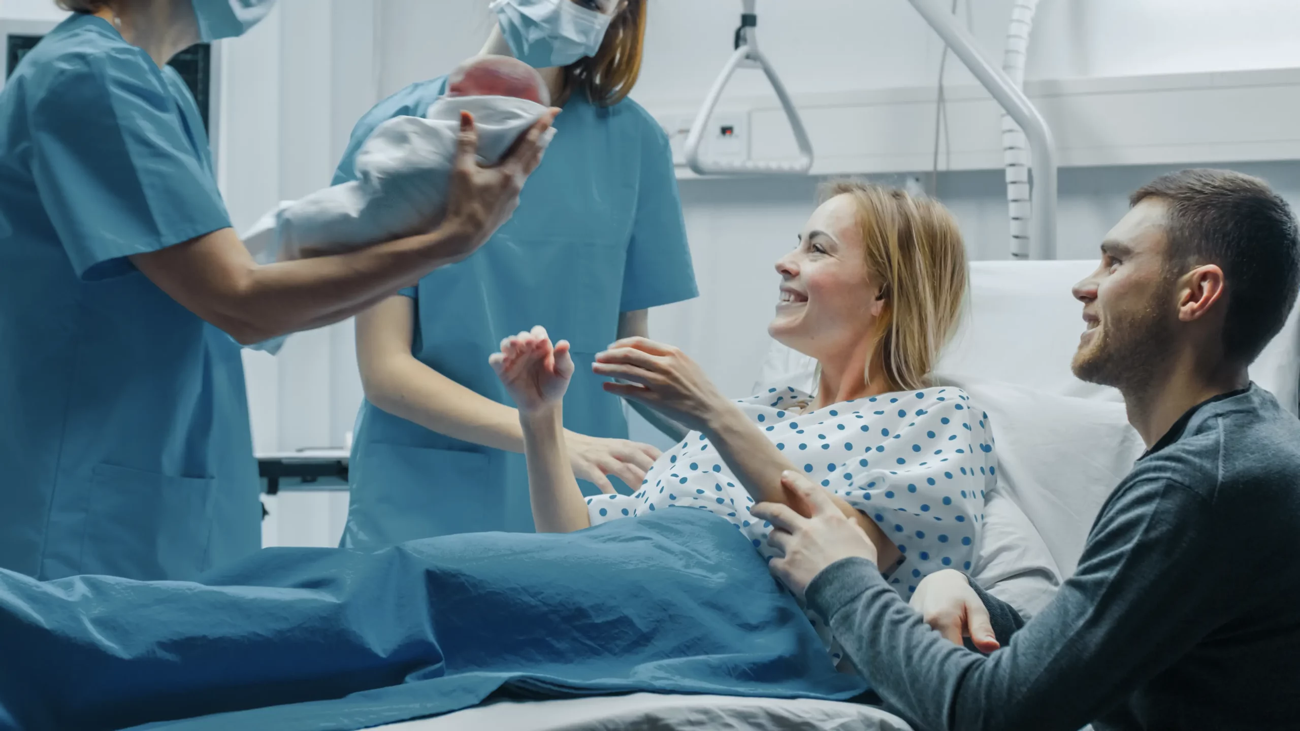 lady with baby after birth